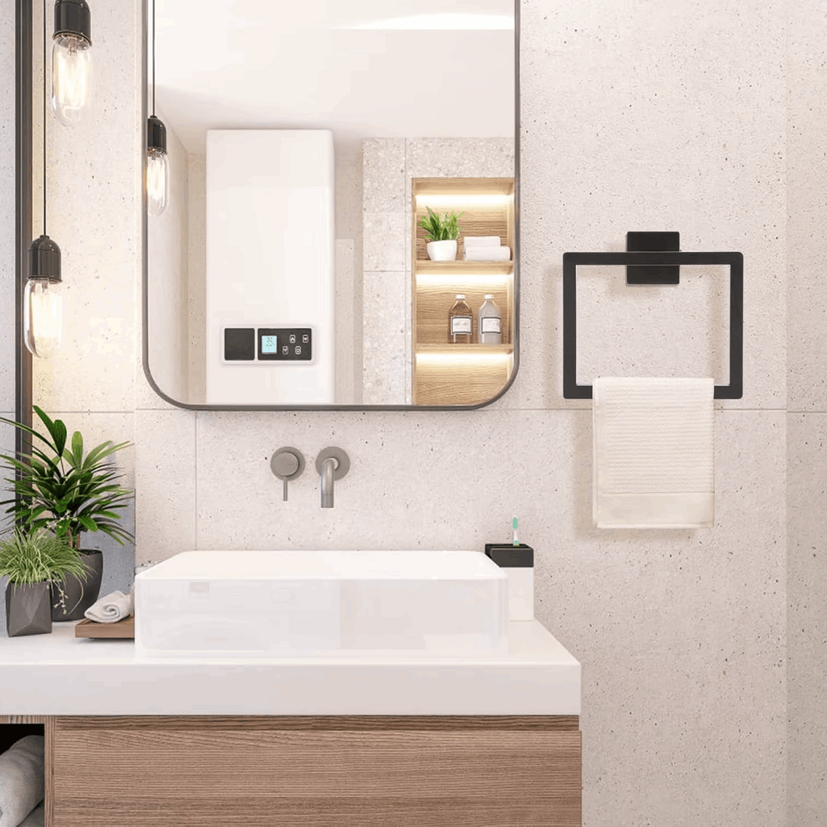 Wall Mounted Square Shaped Towel Holder