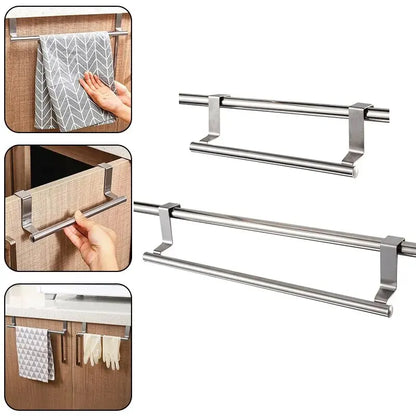 Stainless Steel Over-Door Towel Rack